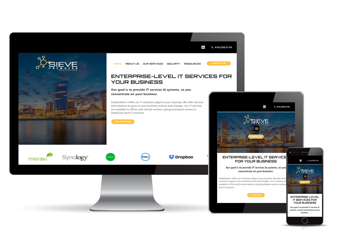 Sieves company branding graphic