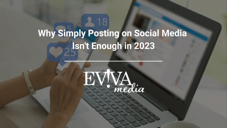 posting on social media from laptop